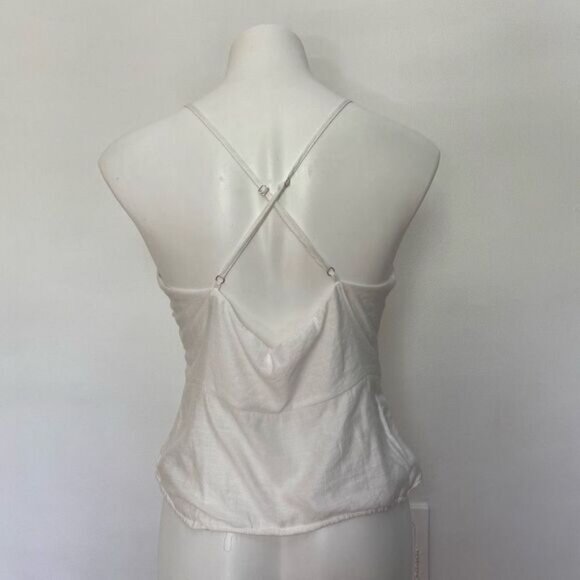 Lottie Moss white Button Front structured fitted tank top - Picture 5 of 7